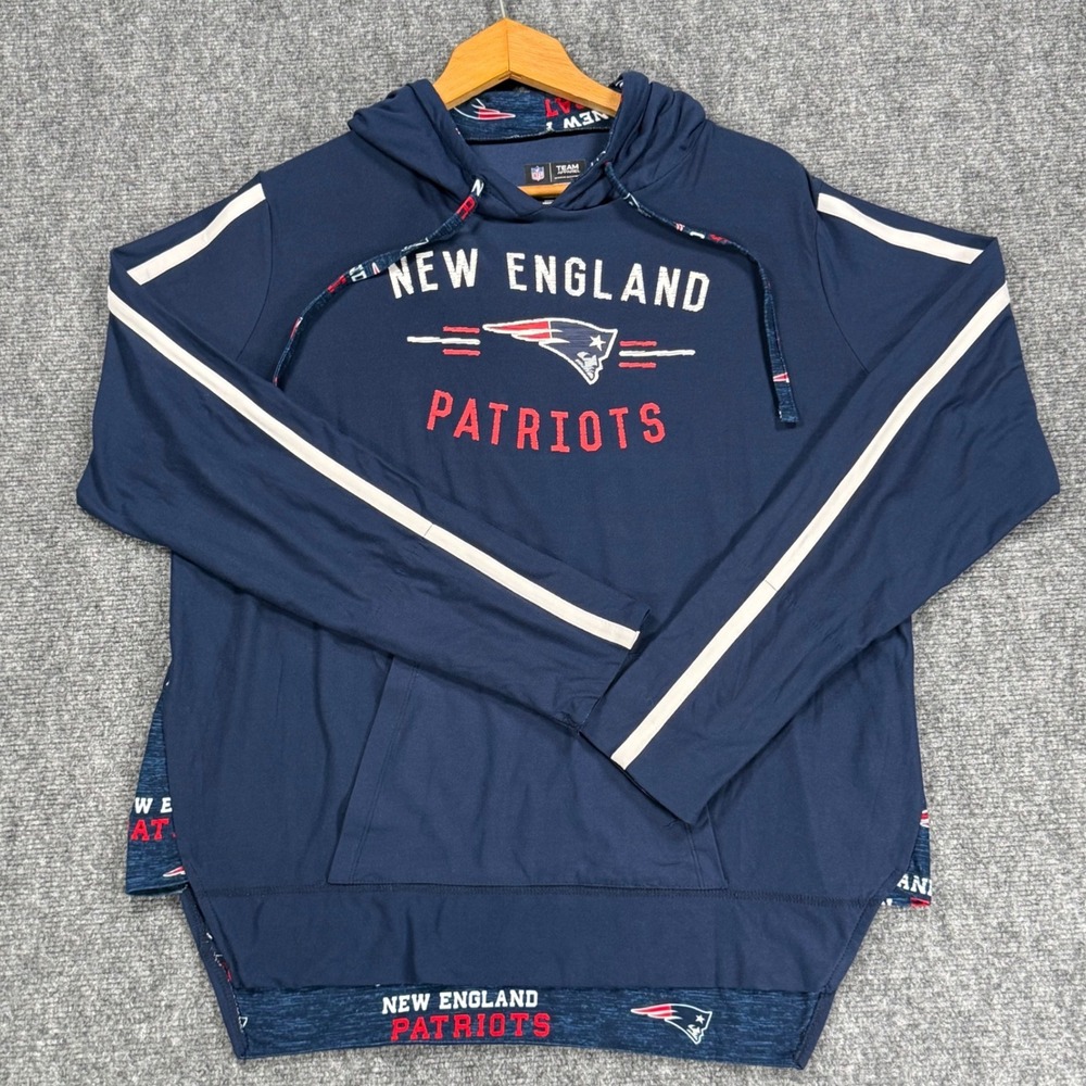 New England Patriots NFL Team Apparel Women's Large Sleepwear Hoodie Navy
